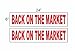 2-6x24 Back on The Market Real Estate Rider Sign Red