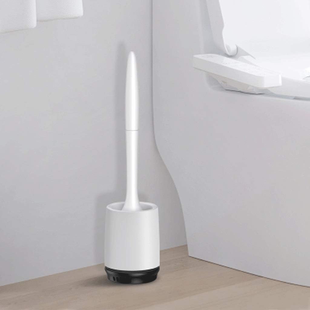 Toilet Brush and Holder Long Handle Silicone Soft and Hair Wall-Mounted Bathroom Set