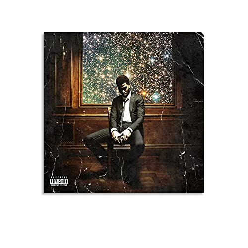 BNVC Kid Cudi Man On The Moon II The Legend of Mr. Rager Canvas Art Poster and Wall Art Picture Print Modern Family Bedroom Decor Posters 12x12inch(30x30cm)