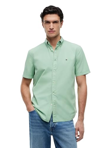 Image of Tommy Hilfiger Men's Short Sleeve Poplin Shirts in Regular Fit, Men's Button Down Shirts