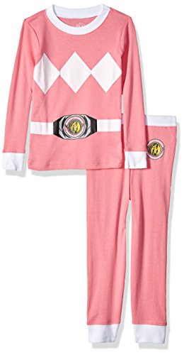 Intimo Girls' Toddler Mighty Morphin Pink Ranger Pajama Set, 3T