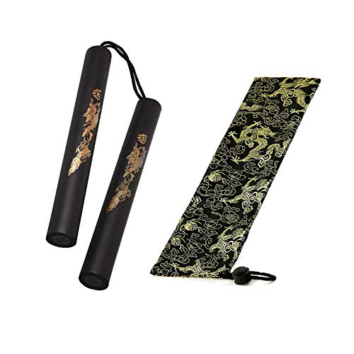 HorBous Sponge nunchaku for Kids, Foam Rubber Training Nunchucks for Kids & Beginners Practice and Training, 27 cm Long(10.6 inch) (Black)