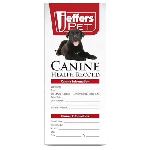 Jeffers Canine Health Records, Single Pack - Health Tracker &