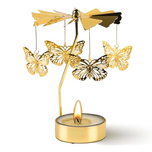 Rotierende Kerzenhalter 4.6 * 13cm Lustige Geschenke für Frauen Gold...