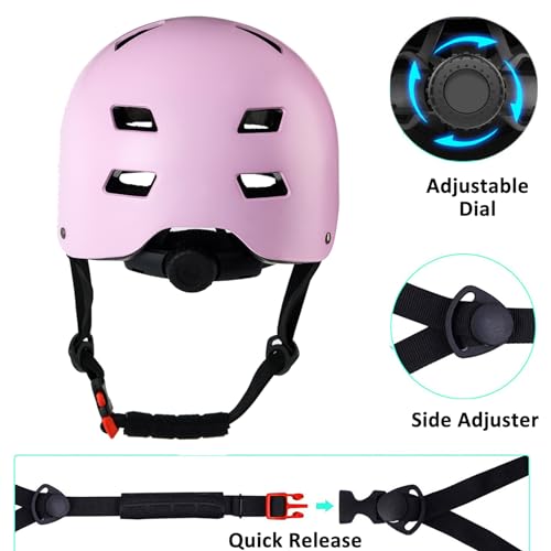 Image of Skateboard Bike Helmet,3 Sizes for Adults Youth Teen Kids Toddler | Adjustable for Men Women Boys Girls,Safety Certified Multi-Sport for Scooter Skate Bicycle Skating Rollerblading