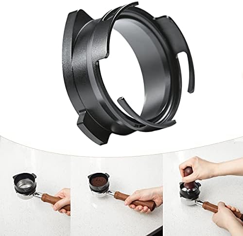 CreepyParty Coffee Dosing Funnel, 54mm Espresso Coffee Accessrioes Aluminum Metal for Sage Delonghi Breville Portafilter Black Hand Free
