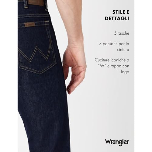 Wrangler Durables Regular Fit, Jeans Uomo, Blu (Rinsewash), 42W / 32L - 5
