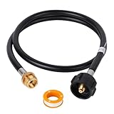 lasuroa 4.26フィート プロパンホースアダプター 1ポンドから20ポンド、プロパンタンクアダプター 20ポンドから1ポンドコンバーター ブラックストーン グリドル コールマン ストーブ バディヒーター キャンプ ポータブル 卓上 グリルアクセサリー