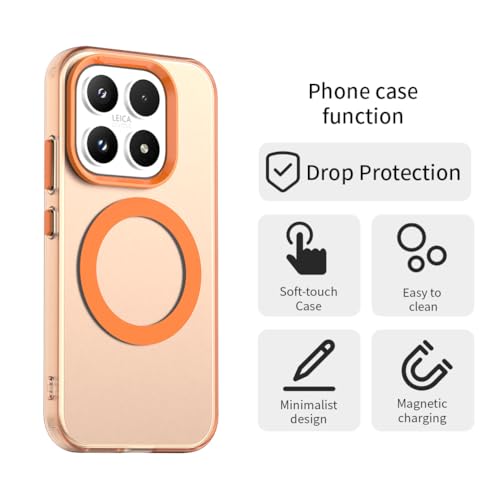 Image of for Xiaomi 17 Case Magnetic Case Anti Drop Hybrid Phone Back Cover - Orange