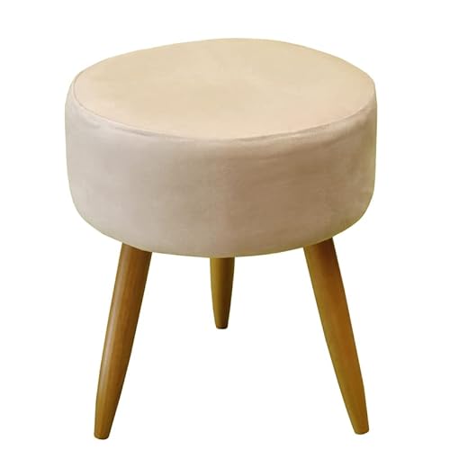 Kit 2 Puff Decorativo Redondo Bege Jylcrom