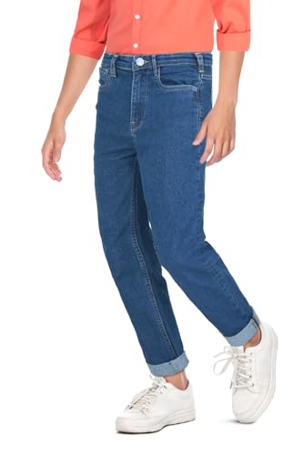 Image of Allen Solly Boys' Skinny Fit Jeans | Slim Denim Pants | Comfortable All-Day Feel | School & Casual Wear