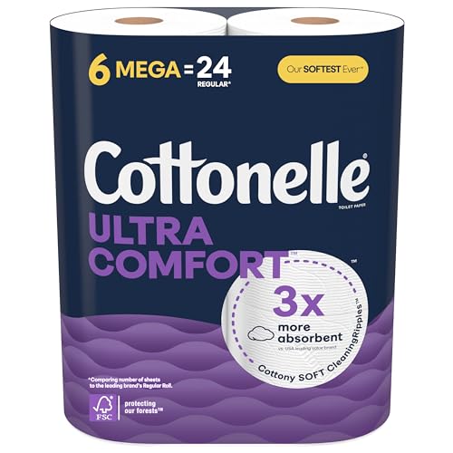 Image of Cottonelle Ultra Comfort Toilet Paper: 6 Mega Rolls (24 Regular Rolls), 244 Sheets Each