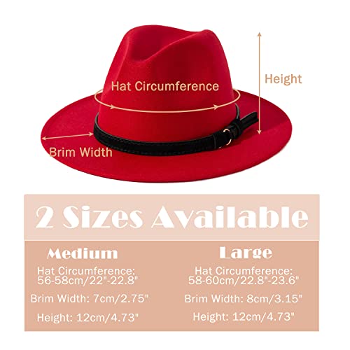 Image of Lisianthus Men & Women Vintage Wide Brim Fedora Hat | Classic Belt Buckle Decor, Adjustable Drawstring, Inner Breathable Sweatband, Timeless Style, Ideal for Travel & Daily