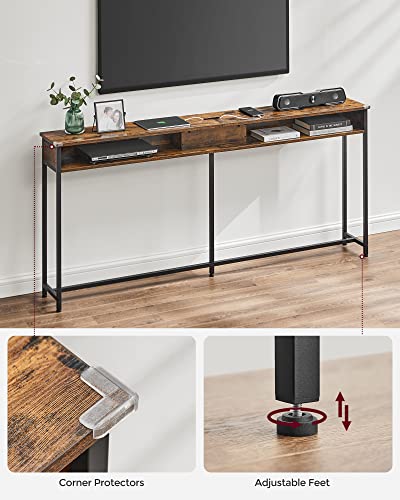 Vasagle Narrow Console Table - 70.9 Inch Sofa Table With 2 Outlet And 2 Usb Ports, Long Entryway Table For Hallway, Behind The Couch, Home Office Or Living Room Ulnt118B01 #TOP7