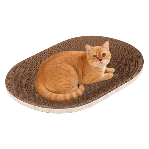 Griffoir en carton pour chat – Nid de protection de meubles, style moderne recyclable, 245 g, léger + multi-tissage, texture biologique durable | pour...