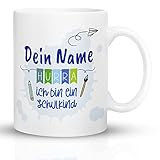 ✅ DAS PERFEKTE GESCHENK ZUR EINSCHULUNG - Tasse mit Spruch „Endlich Schulkkind 2021“. Einschulungsgeschenke für Mädchen und Jungen. 𝗞𝗟𝗜𝗖𝗞𝗘 𝗔𝗨𝗙 𝗔𝗡𝗣𝗔𝗦𝗦𝗘𝗡 für Deinen Namen.