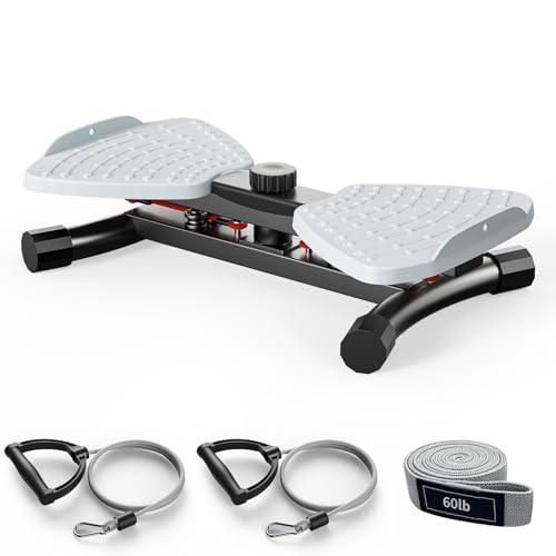 Zieuyend Waist Twister Machine with Resistance Band, Silent Exercise Twist Board for Core & Belly Fat Workout, Non-Slip Home Fitness Disc for Men & Women (Gray)