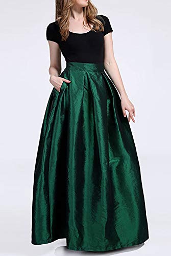 Women High Waist Maxi Skirts A-Line Skirt Dress Floor Length4