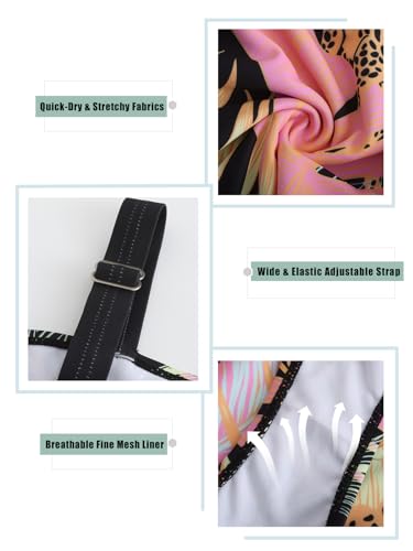 Girls One Piece Swimsuits Hawaiian Floral Bathing Suit for Kids Girls Summer Swimwear with Wide Straps 3-16 Years4