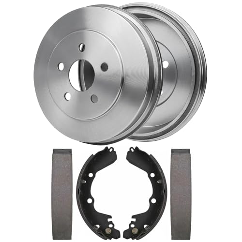 Image of Detroit Axle - 4pc Rear Brake Kit for 2001 2002 2003 2004 2005 | Dodge Stratus, Brake Drums Semi-Metallic Brakes Shoes Replacement