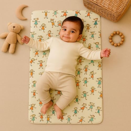 Image of Zikku Printed Dry Sheets for Baby Medium Size Soft |Comfortable |Extra Absorbency|Fast Dry (100x70 cm, White, Kids Print)