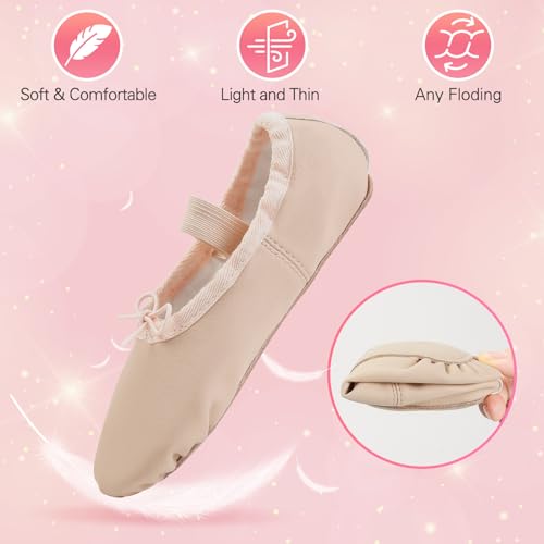 Ballet Shoes for Girls, Leather Ballet Slippers for Toddlers/Kids/Women4