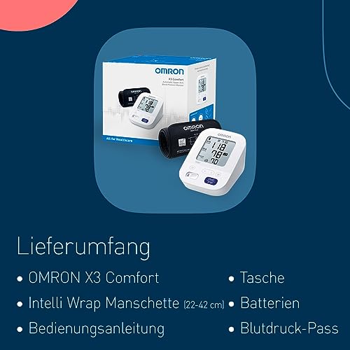 OMRON X3 Comfort - Automatisches Oberarm-Blutdruckmessgerät | Gut' Stiftung Warentest 09/20,...