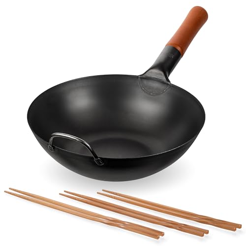 Wok YOSUKATA de acero al carbono 11.8 pulg miniatura 1