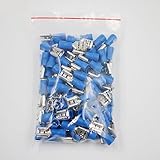 Erdungsklemmleisten FDD2-250 Weibliche Isolierte Elektrische Crimp Terminal for 1,5-2,5mm2 Anschlüsse Kabel Draht Stecker 100PCS/Pack FDD2.5-250 FDD (Color : Blue)