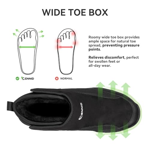 Image of Winter Boots for Men Waterproof Warm Snow Boots Non-Slip Work Shoes Comfortable Diabetic Boots with Adjustable Closures
