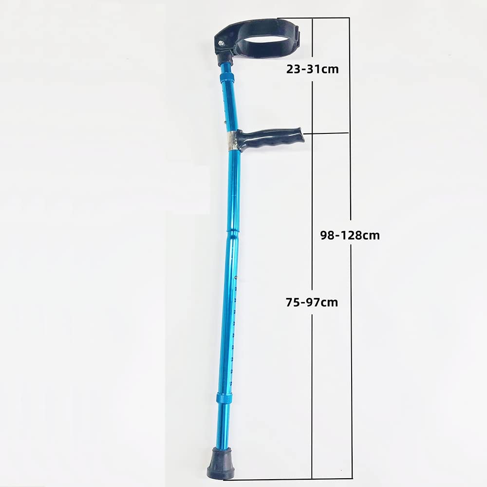 Muletas De Codo Plegables De Aluminio Palitos De Caña De Antebrazo para Discapacitados, Muletas para Caminar con Muletas De Caña Ajustables para El Hospital Y El Hogar (Color : Black, Size : 1p