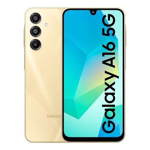 Image of Samsung Galaxy A16 5G (Gold, 8GB RAM, 128GB Storage) | AI | Circle to Search | Super AMOLED | 6.5 Inch Display | 50MP Triple Camera | IP54 Rated | 6 Times OS Upgrades
