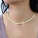 Nuragold 10k Real Yellow Gold Solid Herringbone Flexible 4mm Chain Necklace (16