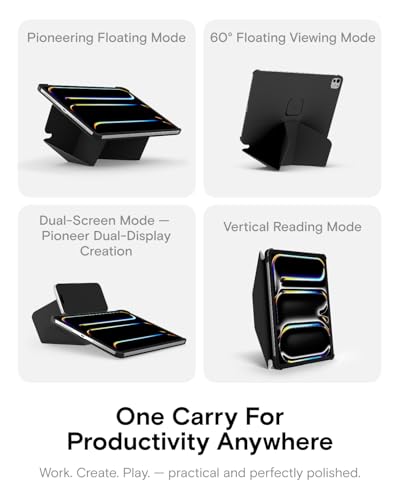 Image of MOFT Dynamic Folio Case for iPad Pro 11 inch(M5 2025 / M4 2024)- [Reinforced Corner Protection] Stable Slim Magnetic Stand with 20+ Viewing Angles, Premium MOVAS Leather, Jet Black