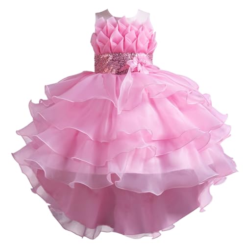 Girls Wedding Dresses Asymmetric Hem Lace Knee-Length Dress with Tulle Overlay Flowy Princess Ball Gown Girls Dress3