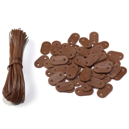 Anbor zest 104-Teiliges Sichtschutz Befestigungsset in Braun – Inkl. 20m Kabelbindern & Befestigungsplättchen für Balkon Sichtschutz & Sichtschutzmatten