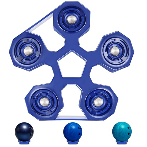 wayofcha Bowling Ball Cup, Rotating Bowling Ball Spinner for Cleaning, Spare Bowling Ball Stand - Effortless Cleaning & Polishing with 360° Rotation | Bowling Ball Holder for All Major Balls (Blue)