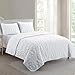 VCNY Home Quilt for King Size Bed - 3-Piece King Comforter Alternative, Coastal Bedspread Coverlet with Shams (Shore, White Bedding)