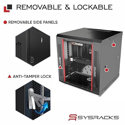 12U Wall Mount Server Rack Cabinet, 19 Locking Network Rack, 24 Deep, Glass Door, with Fan, PDU and Shelf