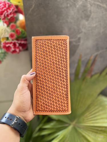 Western Pattern Leather Wallet with Hand Tooled Carving Leather Men's Long Wallet Fashion Stylish Cash Holder Gift For Him3