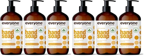 Image of Everyone Liquid Hand Soap,12.75 Ounce,Meyer Lemon and Mandarin,Plant-Based Cleanser with Pure Essential Oils,(Pack of 6)