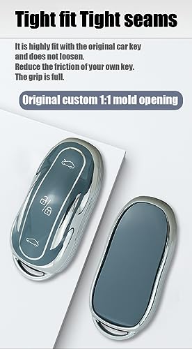 Coque de clé Tesla Model X KUNIO évitez les rayures boîtier TPU blanc 3 boutons