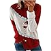yiouyisheng Weihnachten Langarmshirt Damen Rundhals lässiger Rotweinglas Print Langarm Pullover Sweatshirt Longshirt Casual Patchwork Bluse Oberteile Frühling Herbst Winter