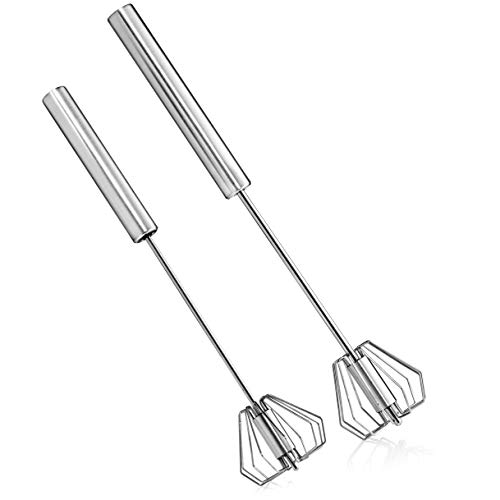 Kitchen Geeks Egg Whisk Beater - Stainless Steel Wire Whisk Hand Push Semi Automatic Blender Mixer #TOP1