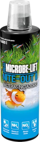 MICROBE-LIFT Nite-out II - 473 ml - Bacterias vivas de Arranque para la instalación rápida y Segura de acuarios Marinos y de Agua Dulce, favorece el Equilibrio biológico, 100% biológico.