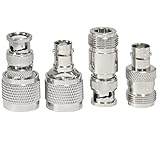 TUOLNK N Typ Stecker auf BNC Buchse 4 teilig N Typ auf BNC Adapter Set RF Koaxial Stecker N Adapter Set für WiFi Antenne FPV Drohne SDR Antenne 4 Typ Set N Typ auf BNC Stecker Kit