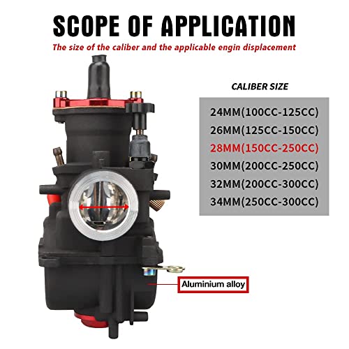 Image of NIBBI Carburetor PWK28 fit Motorcycle Engine with 28mm Carb Jets for DirtBike MiniBike Pit Bike GY6 ATV