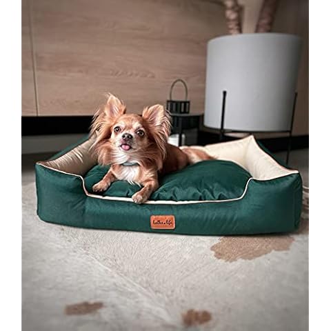 Halkalife Dog bed, Cat and Dog Luxury couch, Large dog sofa bed, Quality cat waterproof bed (S, Bottle Green) Cover