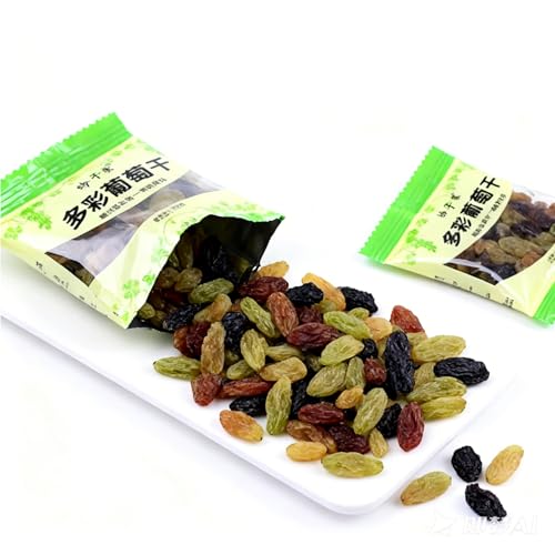 Pasas Coloridas De 4 Sabores: Sin Semillas, Paquetes Refrigerios Envueltos Individualmente, No Necesita Lavado, Suaves Y Masticables, For Hornear, Avena Yogur(9g*20 packs)