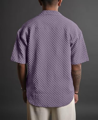 Image of NexaFlair Casual Shirt for Men|| Shirt for Men|| Men Stylish Shirt||Button Down Shirts Half Sleeve Bubble Fashion Textured Shirt